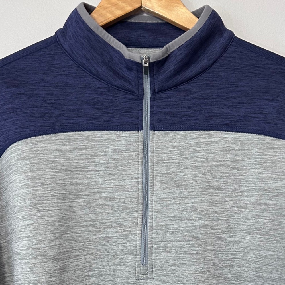 Straight Down Golf Pullover Mens XL Blue Gray 1/4 Zip Performance Stretch